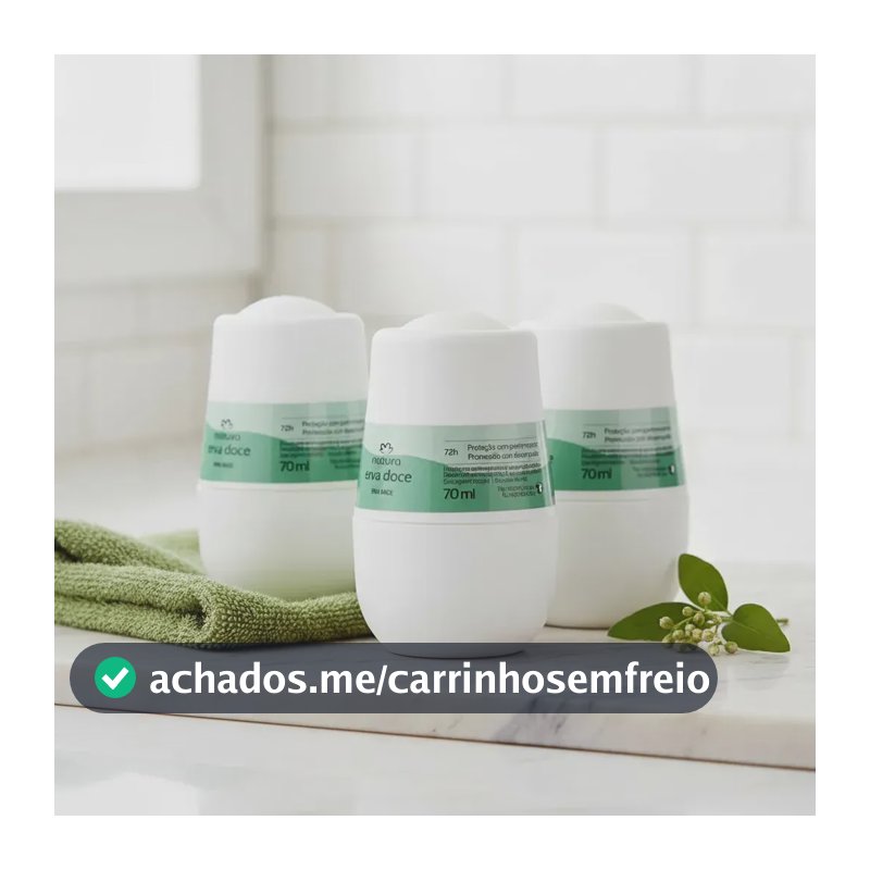 Kit 3 Desodorantes Natura roll on erva doce antitranspirante