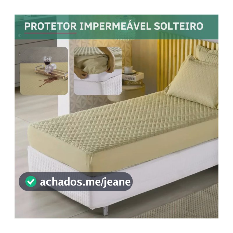 Protetor De Colchão Impermeável Matelado Solteiro Antialérgico Antiácaro Toque Macio E Suave Premium Caqui