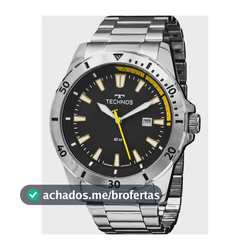 Relógio Technos Masculino Original Garantia Nfe Prateado Preto