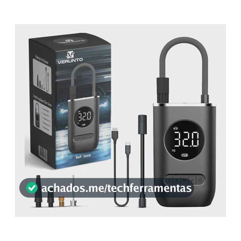 Compressor De Ar Pneu Calibrador Compressor De Pneu Digital Portátil Para Carro Bicicleta E Moto Sem Fio