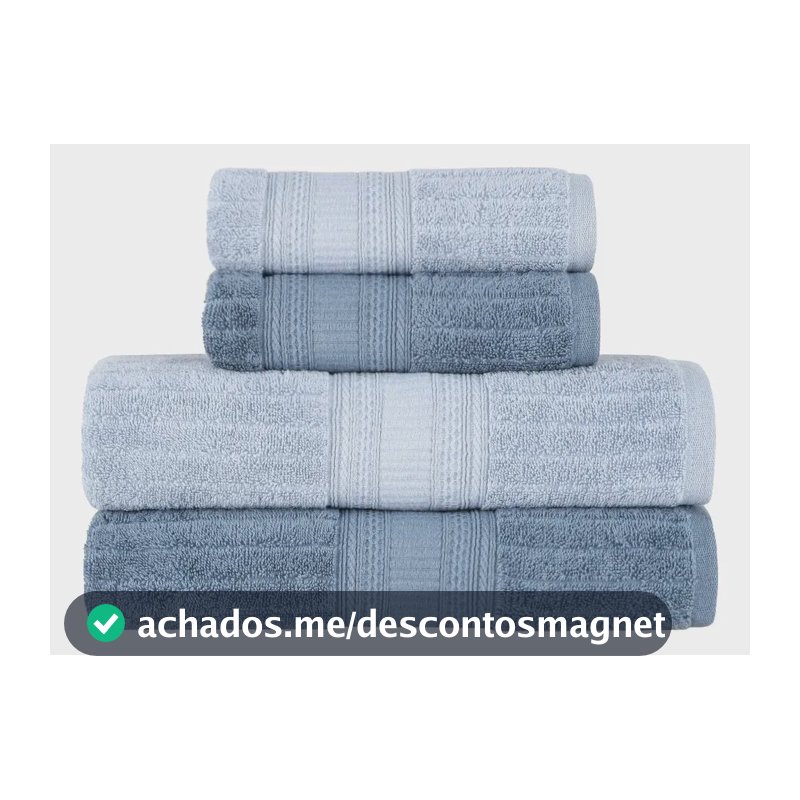 Jogo De Toalhas Buddemeyer Atena Fio Penteado Banho Azul/azul Claro 4 Peças