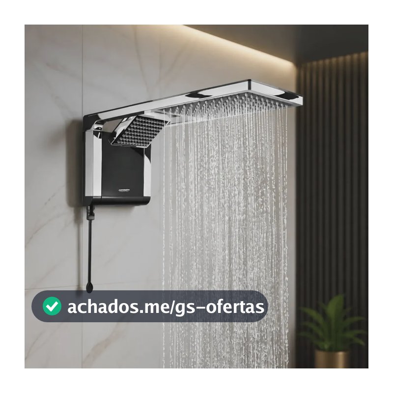 Chuveiro Eletrônico Lorenzetti Acqua Duo Ultra Preto/Cromado Parede 7800W