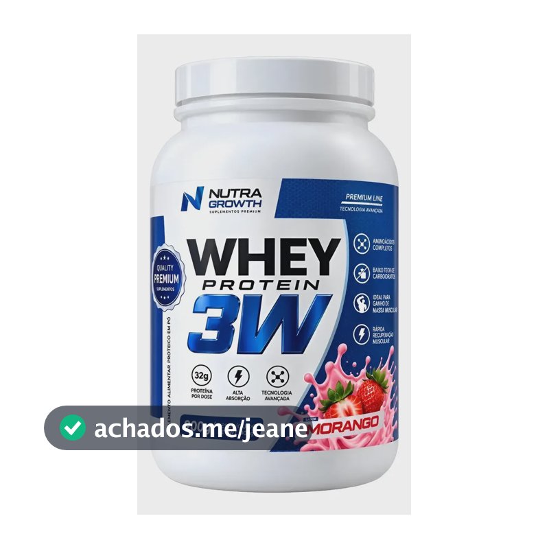 Whey Protein 3w 900g Whey Nutra Growth