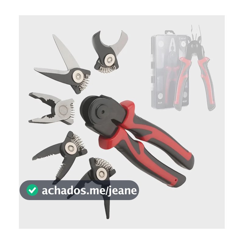 Alicate 5 Pontas Multifuncional Universal Linha Profissional Preto E Vermelho
