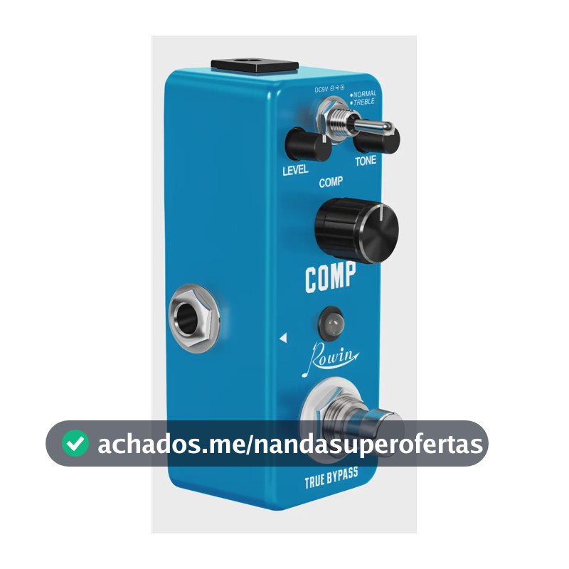 Pedal Guitarra Rowin Comp Compressor Analógico Azul