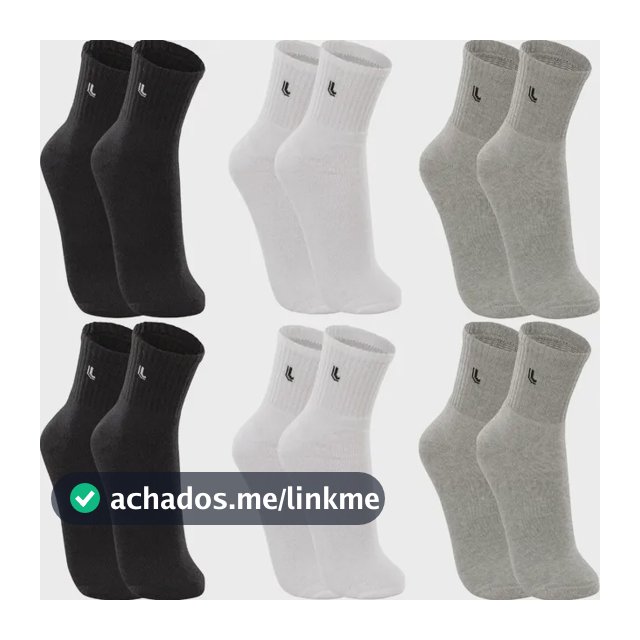 Kit 6 Pares Meias Lupo Cano Médio Esportivas Academia