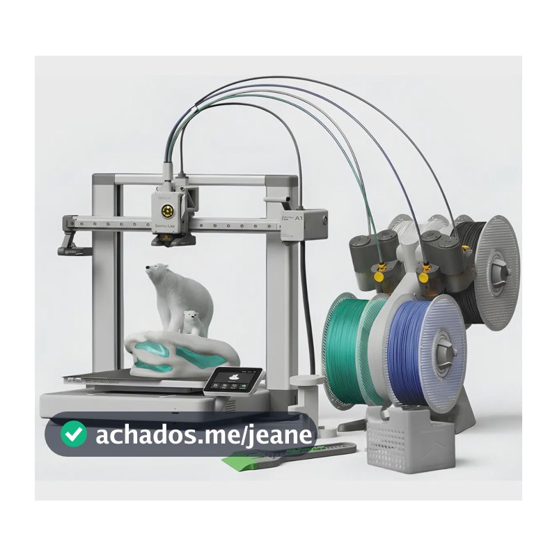 Impressora 3d Fdm Bambu Lab A1 Ams Lite (combo) + Manutenção 127/220v Prateado