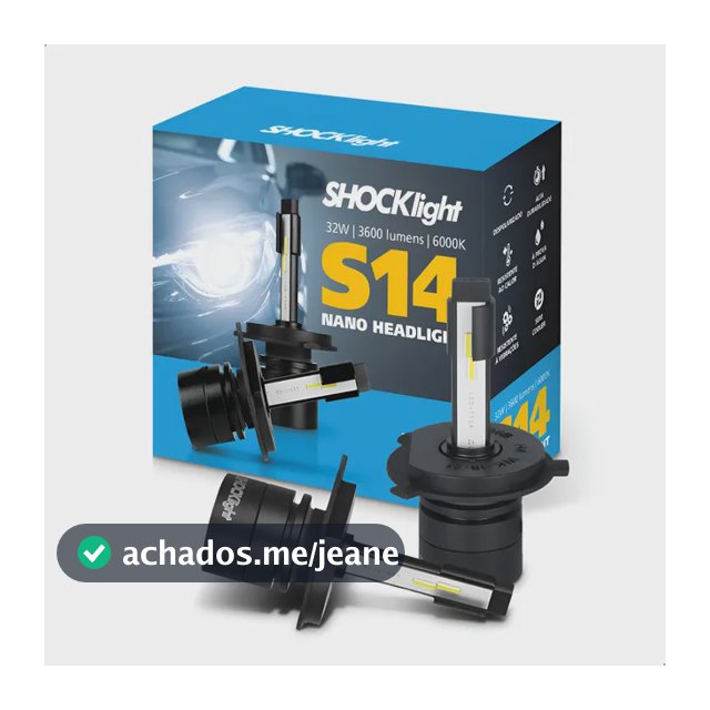 2 Lâmpadas Led S14 Shocklight Nano-headlight 6000k 7200lm H4 Branco Diamante