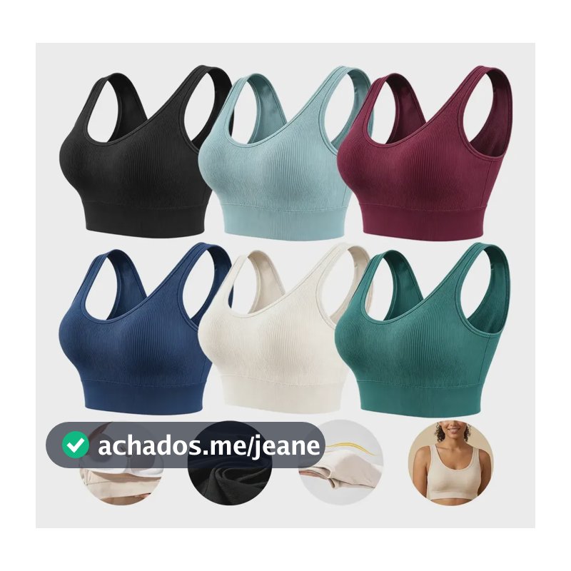 Kit 2 Top Feminino Para Malhar Corrida Treino Cor Aleatória 2 Cores Aleatórias P