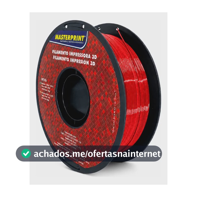Filamento Para Impressão 3d Petg 1,75 Mm 1 Kg Masterprint Cor Vermelho