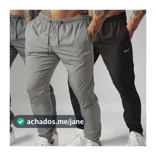 Kit 3 Calças Jogger Masculinas De Tactel Com Elastano Ziper