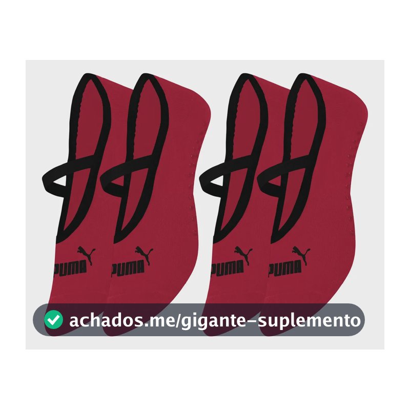 Kit 2 Pares Meia Puma Antiderrapante Sapatilha Yoga Feminina