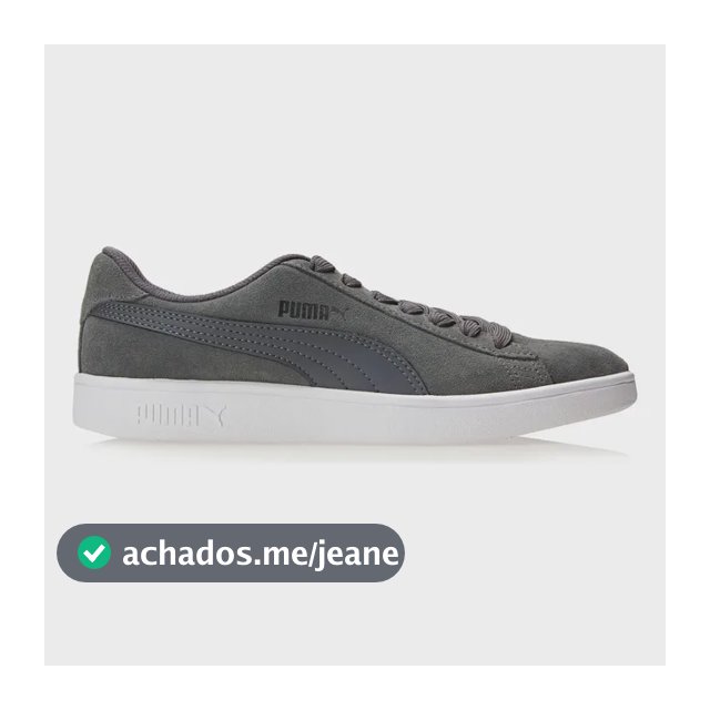 Tênis Masculino E Feminino Smash V2 Bdp Puma Grafite, Preto E Branco Liso 41