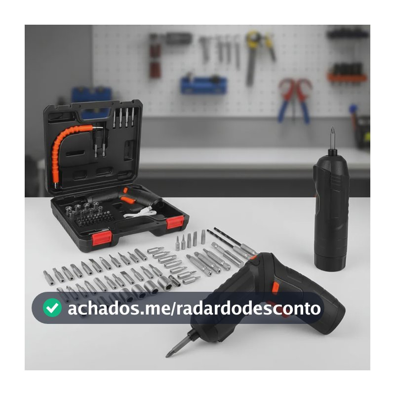 Parafusadeira Elétrica Profissional 45 Peças Portátil Usb