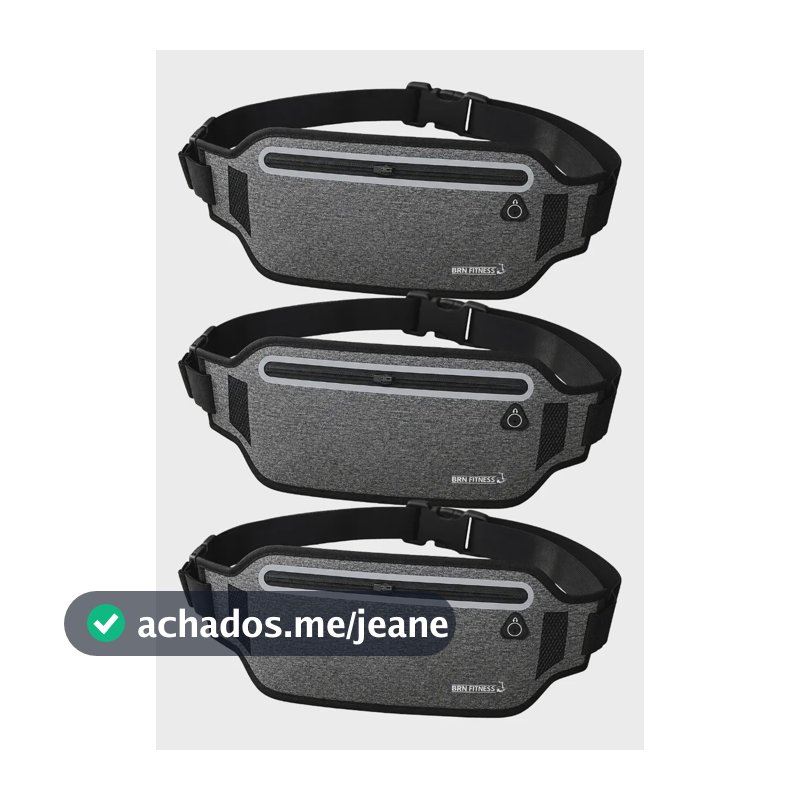 Pochete P/ Caminhada Corrida Academia Bike Bicicleta Doleira Cinza 3 Und