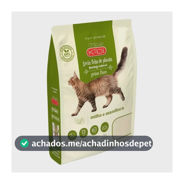 Kadi Areia Sanitária 4kg Grãos Finos Biodegradável Gatos