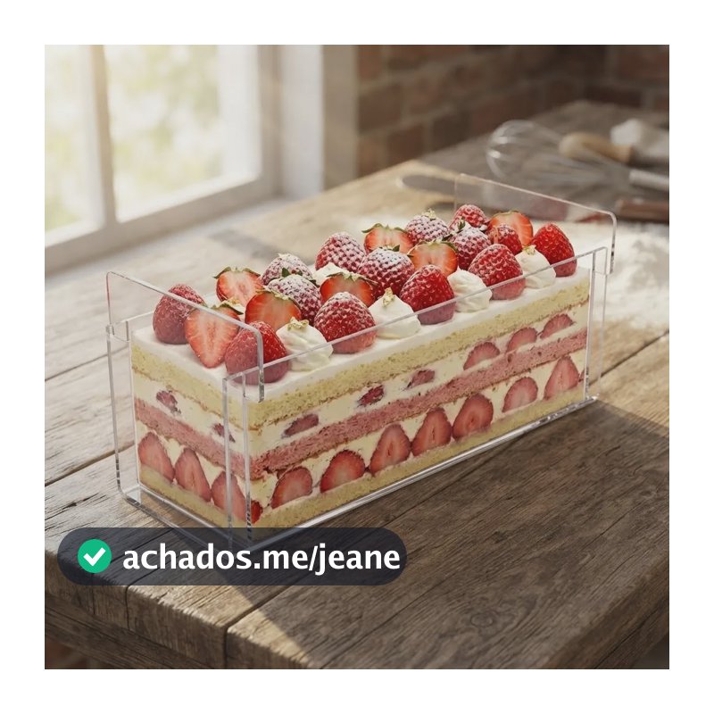 Forma De Slice Cake Retangular 30x10x10 Em Acrílico 3mm Transparente