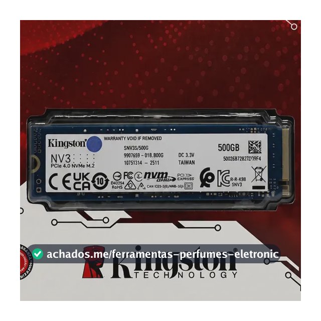 Ssd Kingston Nv3 500gb M2 2280 Nvme Pcie 4.0 Gen 4x4 Ultra R Azul-aço