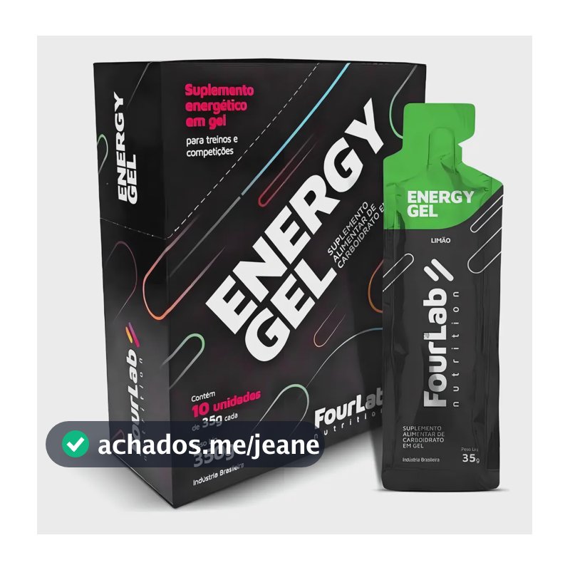 Gel Carboidrato Limão Fourlab Nutrition Caixa 10 Sachês Sem Glúten