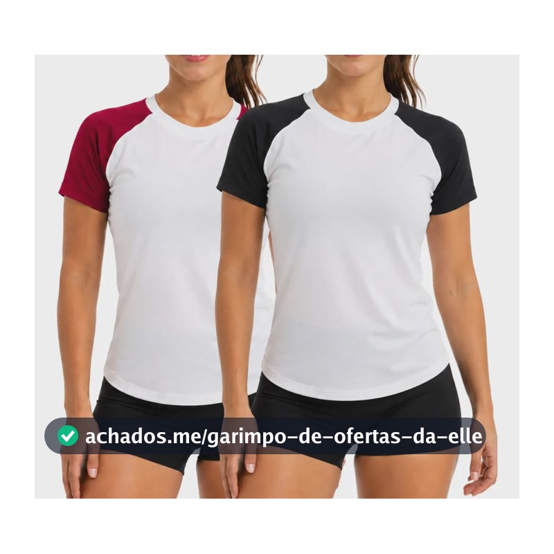 Kit 2 Camisetas Dry Fit Feminina Speedo Academia Fitness 1 Branco/chilli + 1 Branco/preto Liso M