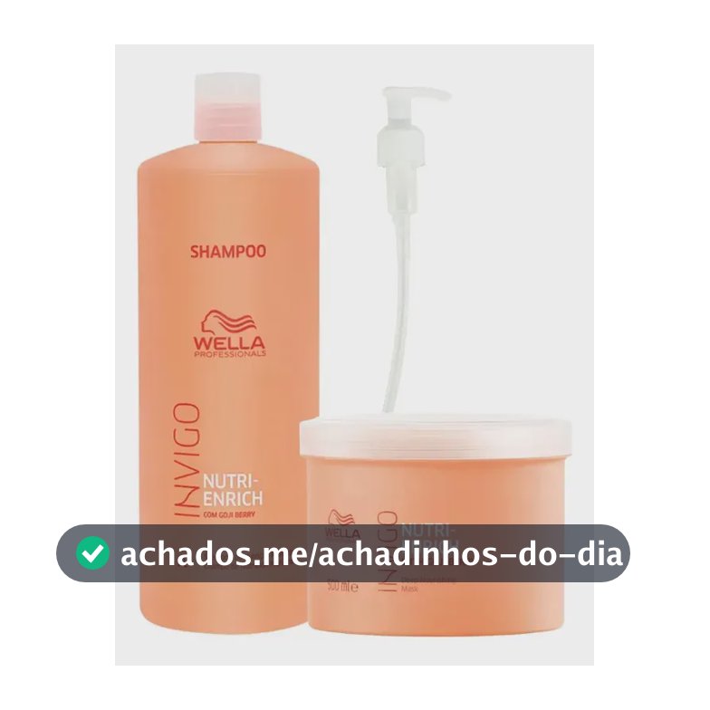 Kit Wella Nutri Enrich Shampoo 1000ml + Máscara 500ml Invigo