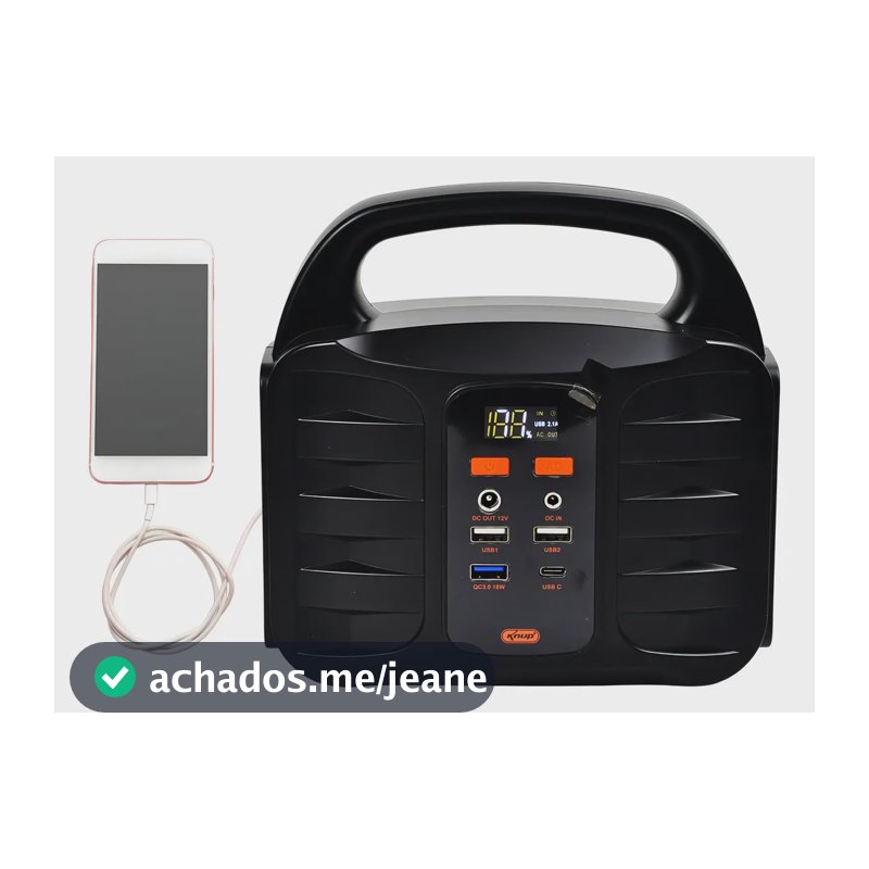 Gerador Portátil Knup 100W Bateria Lítio Modelo KP-TC15 Ótimo para Viagens