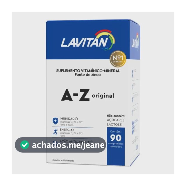 Vitamina Lavitan A-Z original em comprimidos Sem sabor de 90 un