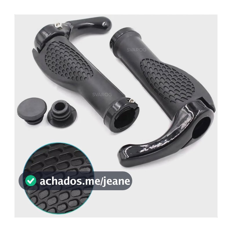 Manopla Svarog Preto MTB com Chifre Ergonômico Bar End Integrado