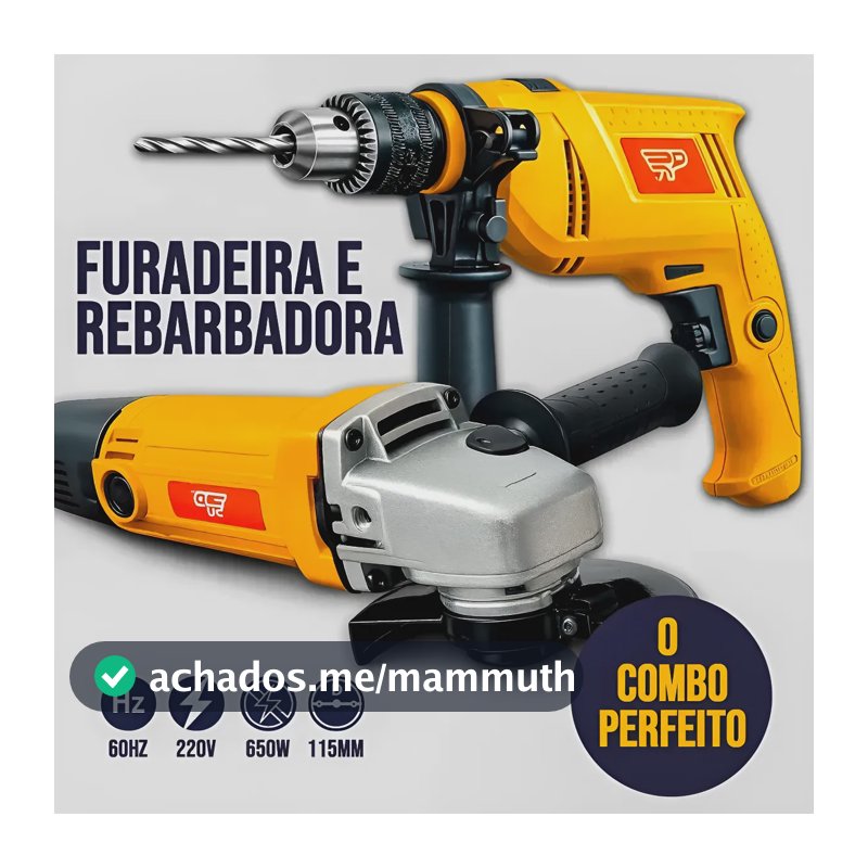 Kit Furadeira Impacto 600w Esmerilhadeira Angular 650w 110v