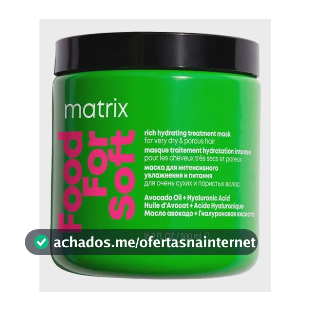 Máscara Vegana Hidratação Profunda Profissional Food For Soft Matrix 500ml
