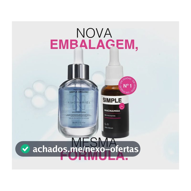 Ultra Sérum Niacinamida Facial 30ml Simple Organic - Todo Tipo De Pele - Dia/noite