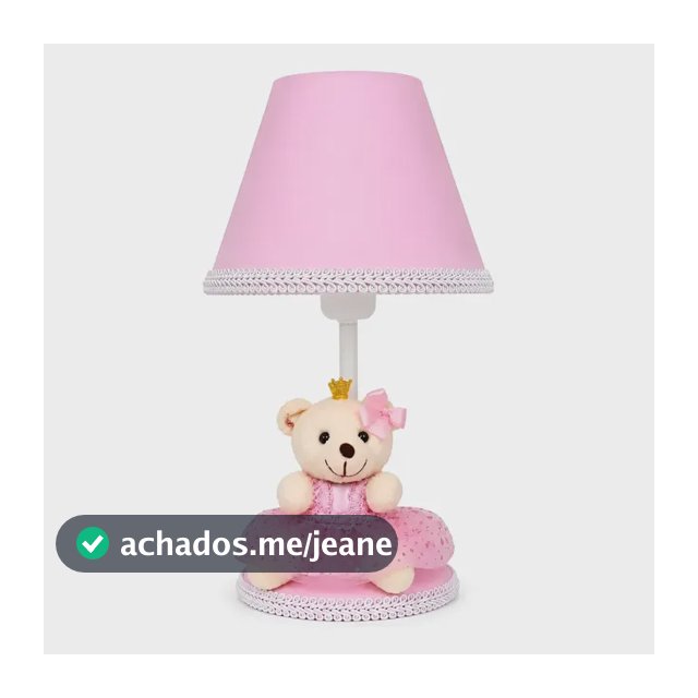 Abajur Infantil Ursa Princesa Bebê Quarto Menina