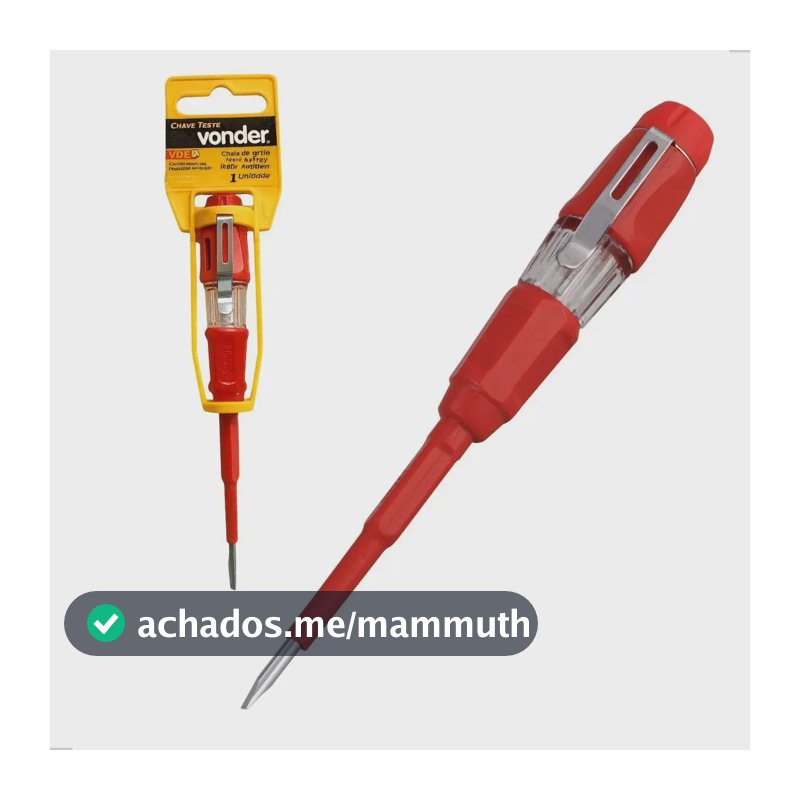 Chave Fenda Teste Elétrico Tensão Isolada Vde 140mm Vonder Vermelho