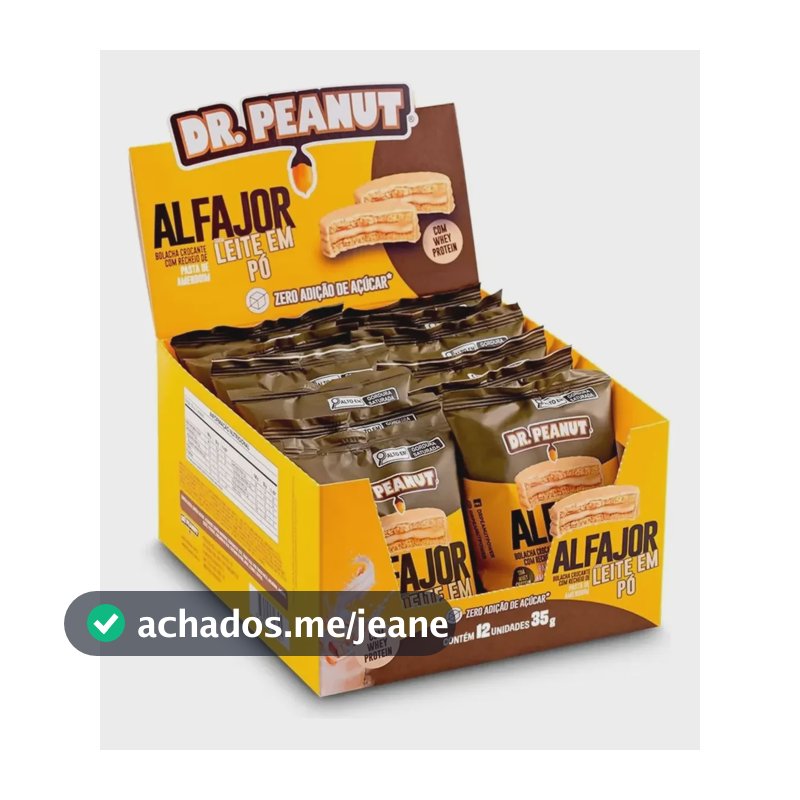 Display Alfajor 12 Un. De 35g - Dr. Peanut Sabor Leite Em Pó Leite Em Pó
