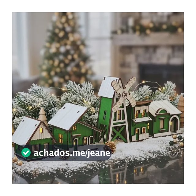 Vila De Natal Kit 5 Casinhas Miniatura Decoração Natalina