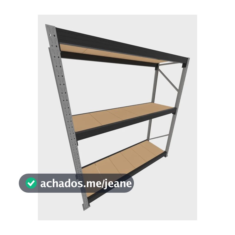 Porta Pallet Mini 200x180x60 200kg Nível 3 Níveis Com Mdf Preto
