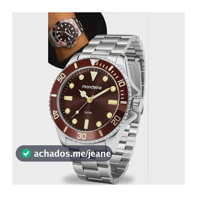 Relógio De Pulso Mondaine 32549g0mvne1 Com Corria De Aço Inoxidável Cor Prateado - Fondo Marrom
