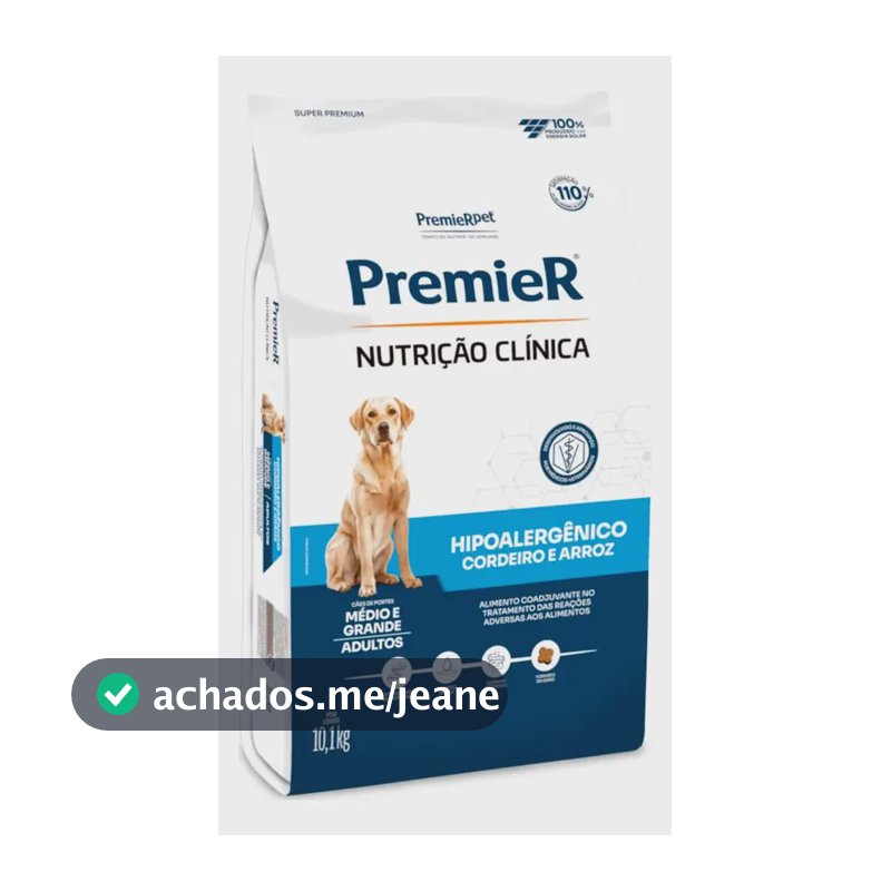 Ração Seca Premier Cão Adulto Médio/Grande Hipoalergênica Cordeiro 10.1 kg