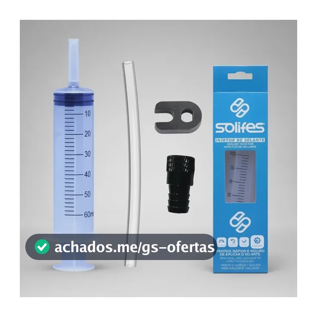 Kit Aplicador Seringa Selante Injetor Tubeless 60ml Solifes