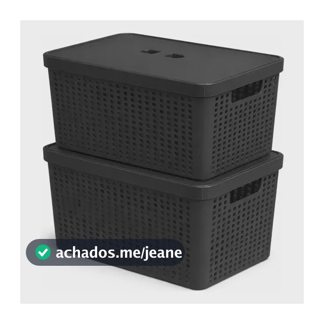 Kit 2 Caixas Organizadoras Com Tampa 17 Litros Resistente