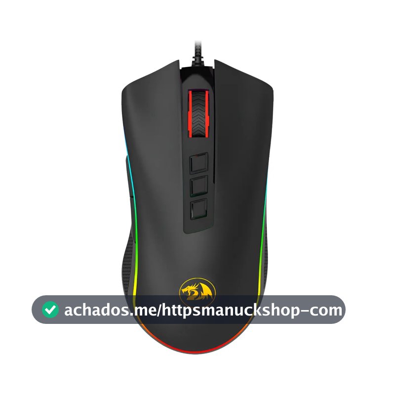 Mouse Gamer M711 Cobra Chroma Redragon Com fio Para Jogos 12.400 DPI Com Led RGB Preto