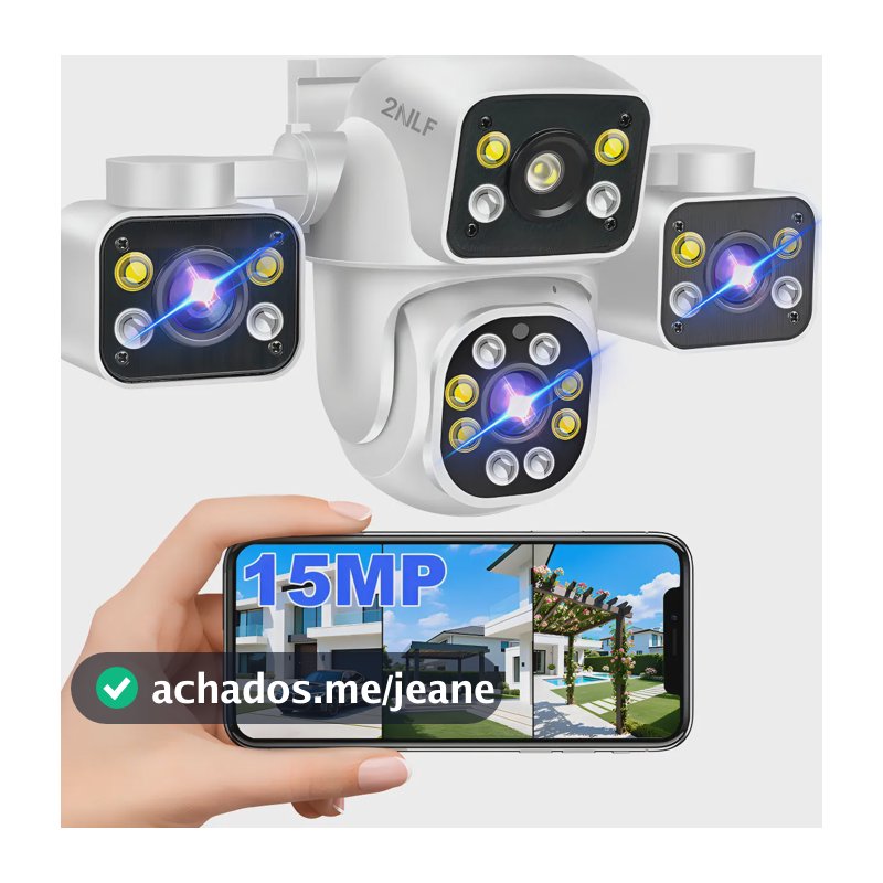 2nlf® 3 Lentes Câmera De Segurança Wi-fi Externa 360° 15mp