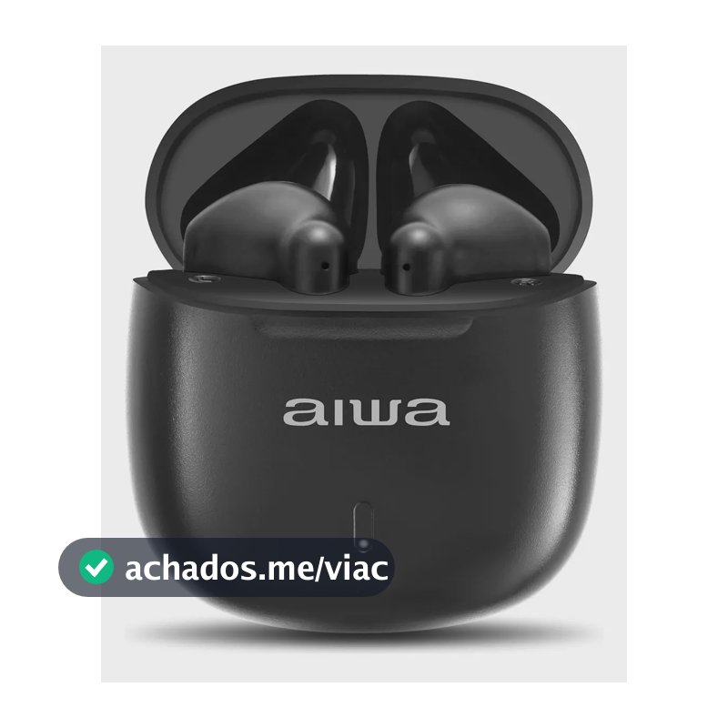 Fone de Ouvido Eardbud AIWA AWS-EB-05-B Bluetooth IPX4 24 Horas de bateria