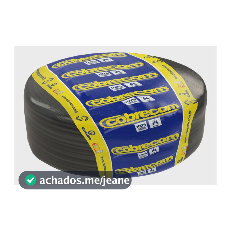 Cabo Elétrico Flexível 6mm² 50m Preto Cobrecom Cobre PVC 750V