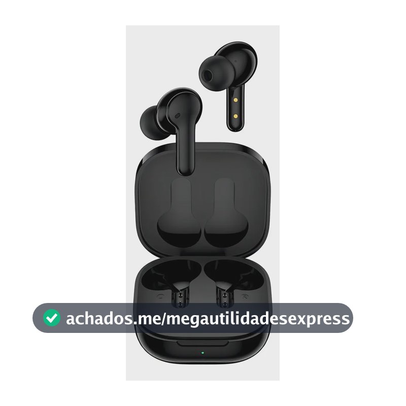Fones de ouvido In-ear Sem Fio TWS QCY T13 ENC, Bluetooth 5.1, Bateria de 40h, 4 Microfones, Cor Preto