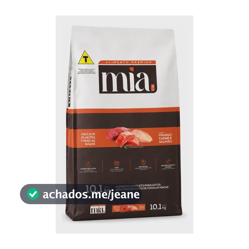 Ração Mia Cat Premium Para Gatos Adultos Filhotes 10,1kg