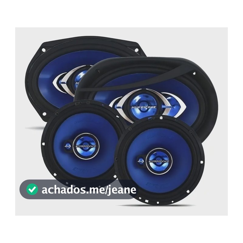 Kit Falante Hurricane 6 + 6X9 280w Rms Prático Cor Preto e Azul