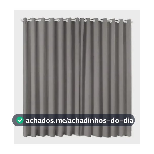 Cortina Blackout Tecido 3,00x2,00 Para Varão Cor Cinza
