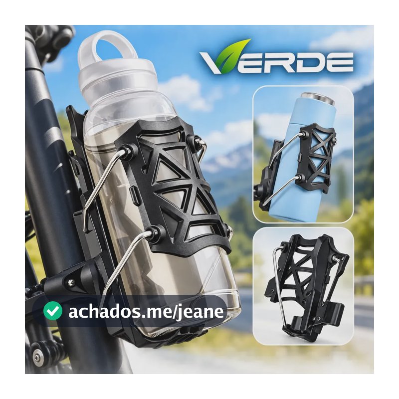 Suporte Ajustável para Garrafa e Copo de Moto e Bike Preto