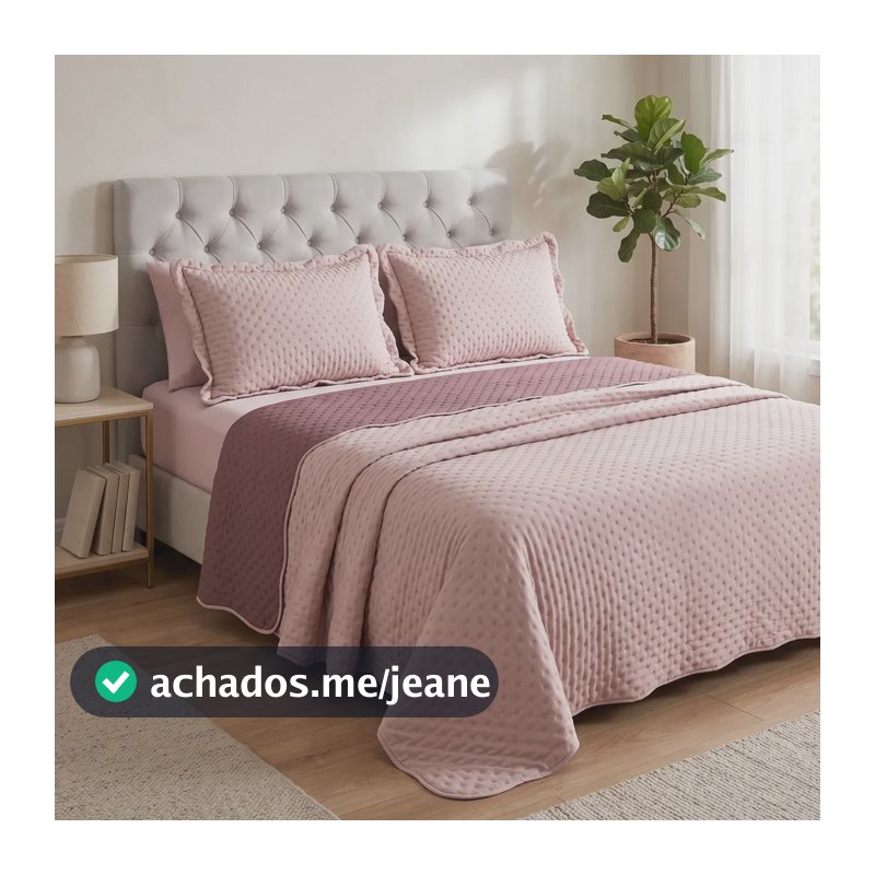 Cobre Leito 3 Peças King Dupla Face Percal 300 Fios Bicolor Malva Bicolor